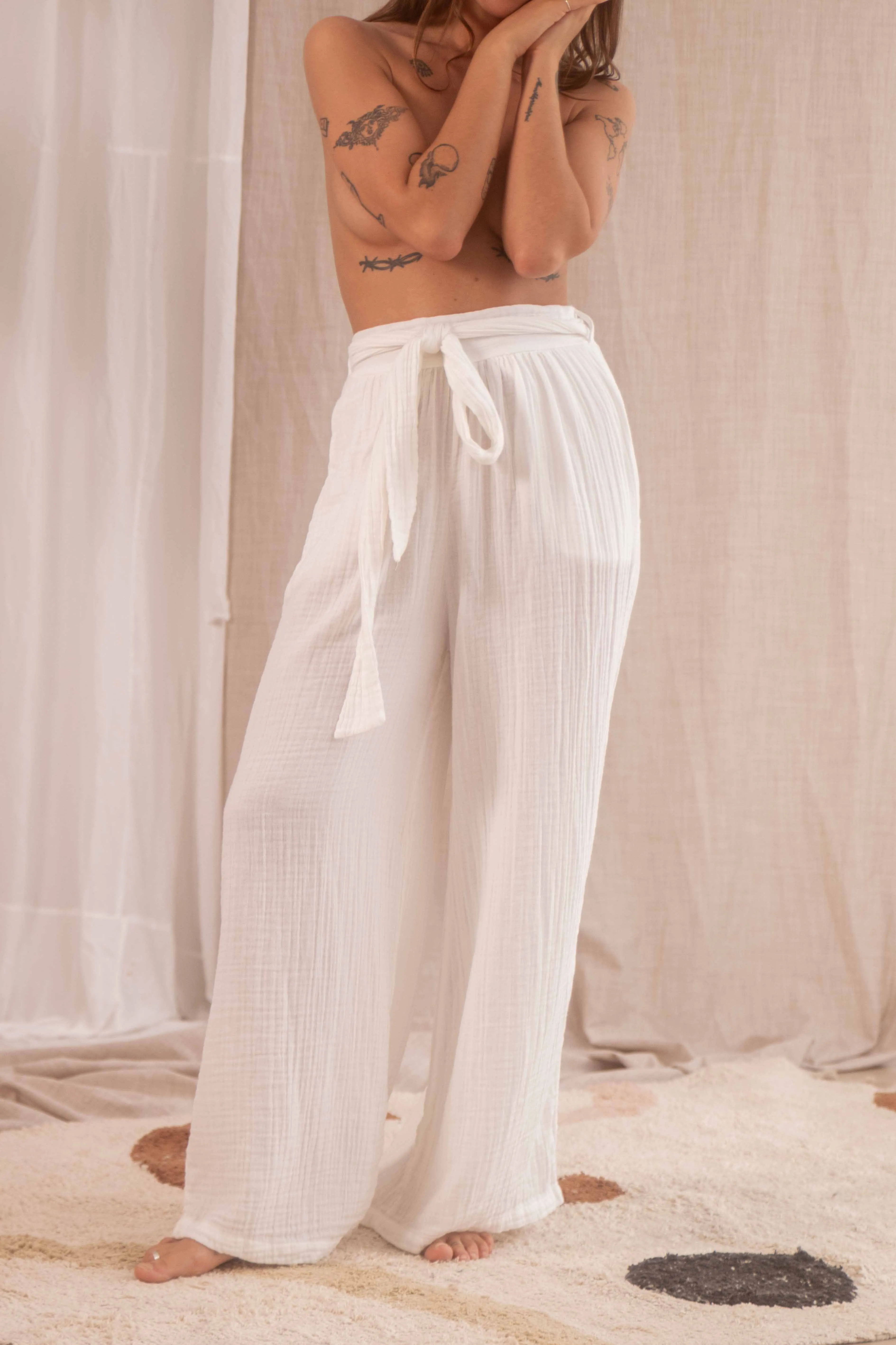 OFF-WHITE MUSLIN TROUSERS