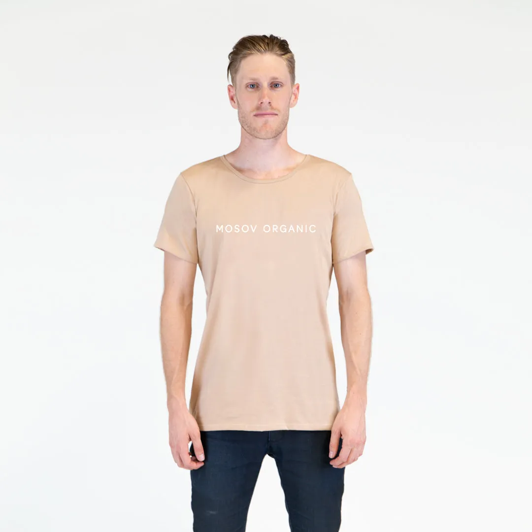 Organic Logo Beige T-shirt - Man