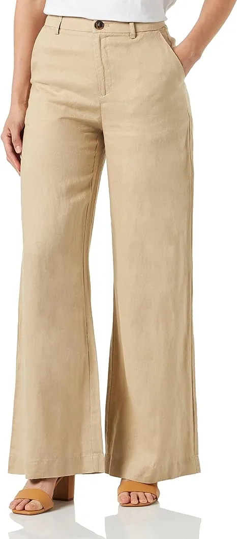 PART TWO NINNES WHITE PEPPER LINEN TROUSERS