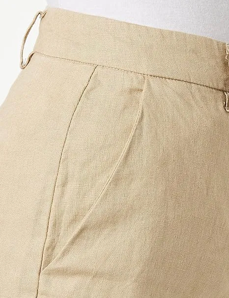 PART TWO NINNES WHITE PEPPER LINEN TROUSERS