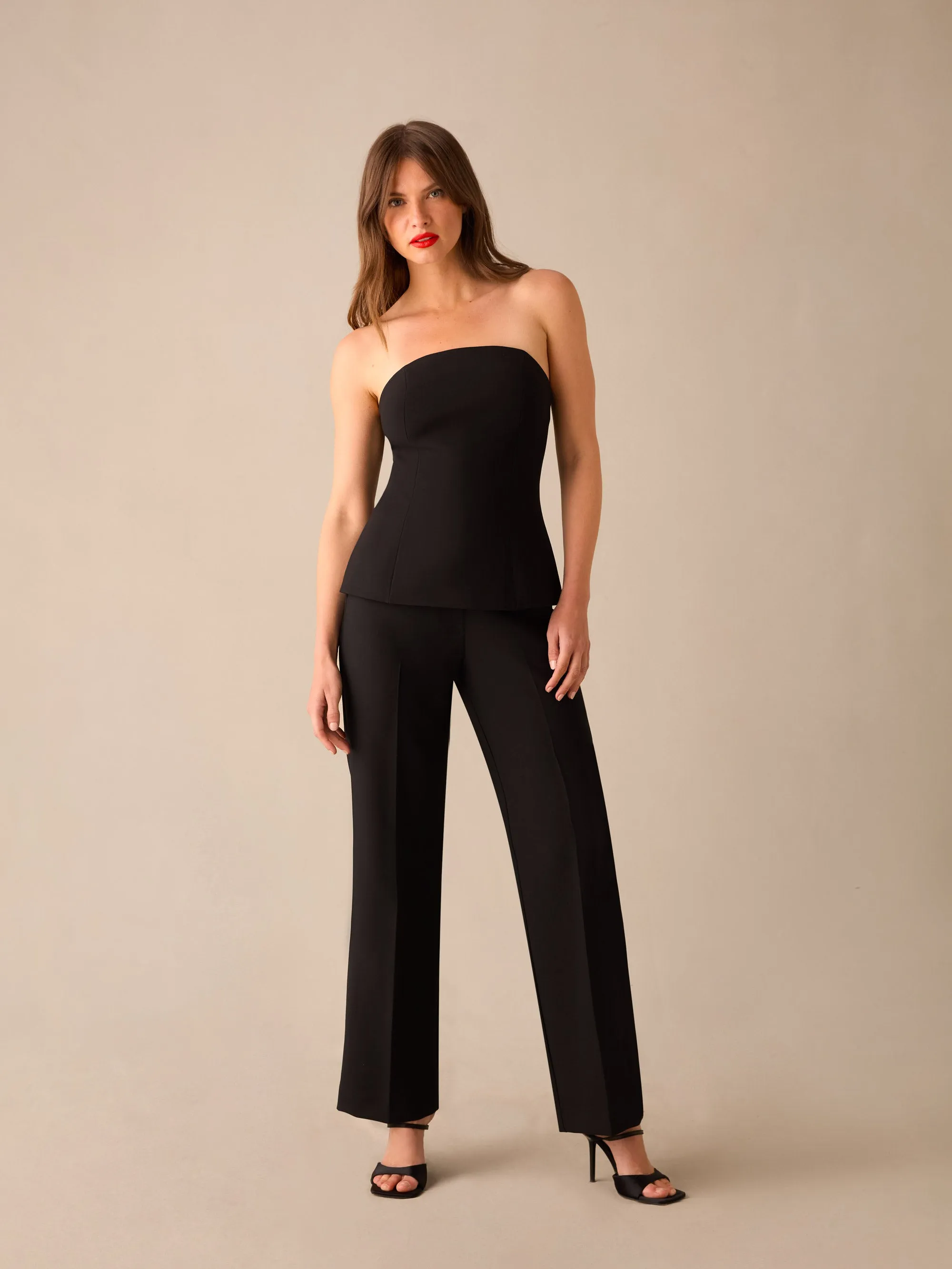 Petite Black Straight Leg Trousers