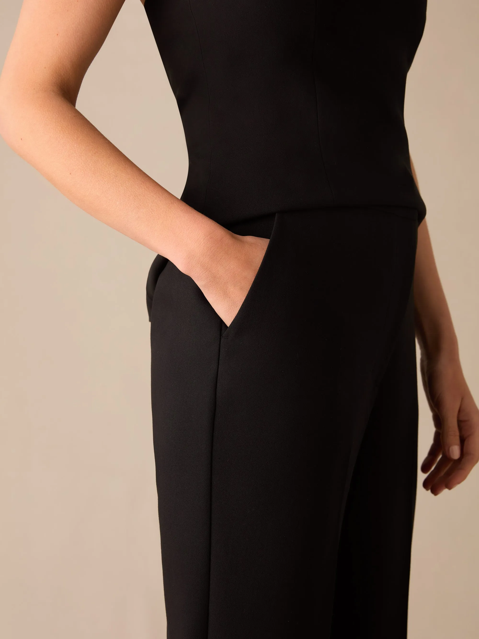 Petite Black Straight Leg Trousers