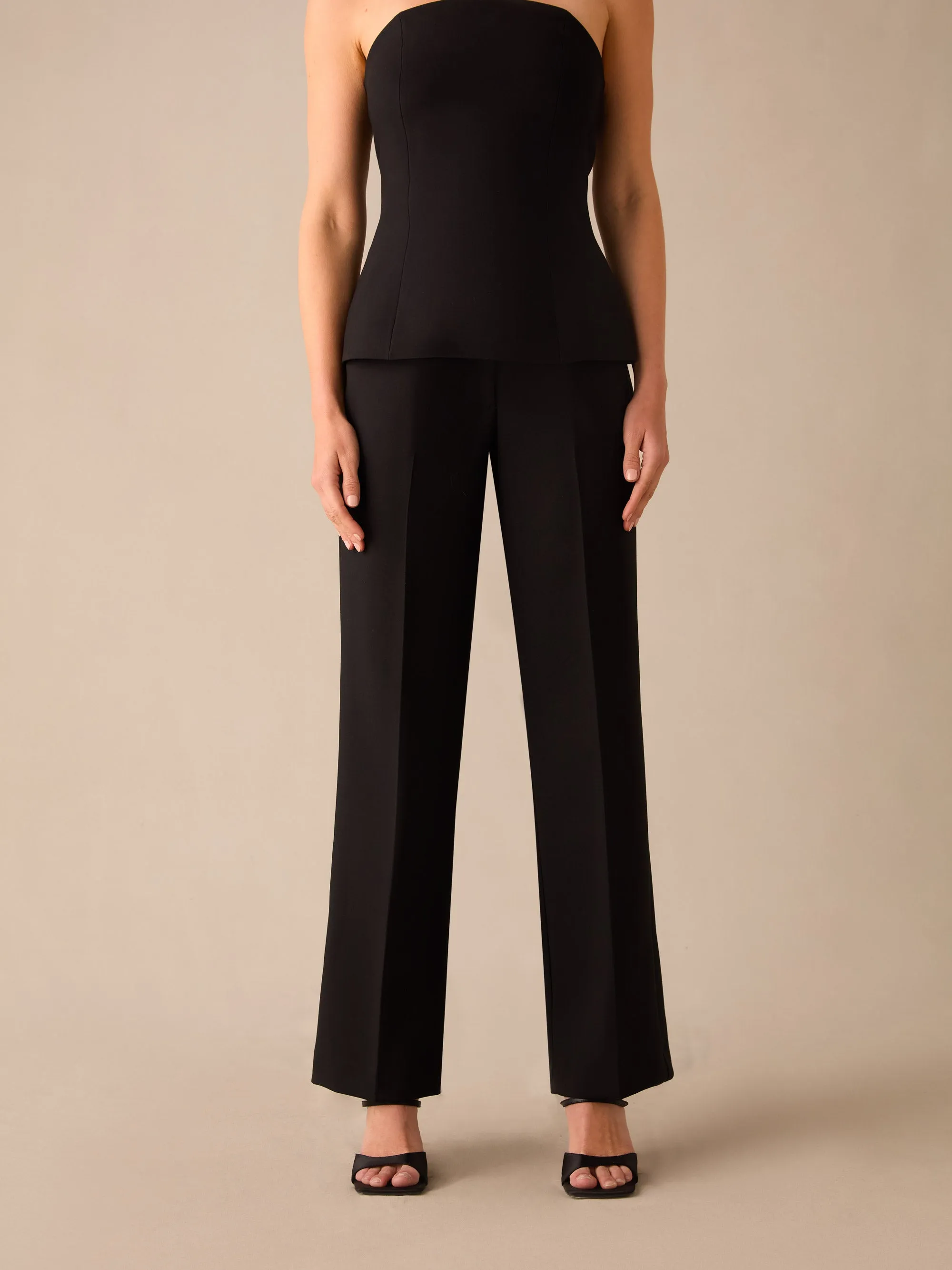 Petite Black Straight Leg Trousers