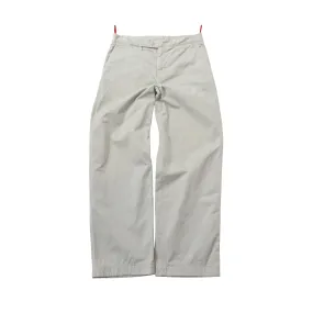 Prada Back Pocket Detail Cotton Trousers Light Grey