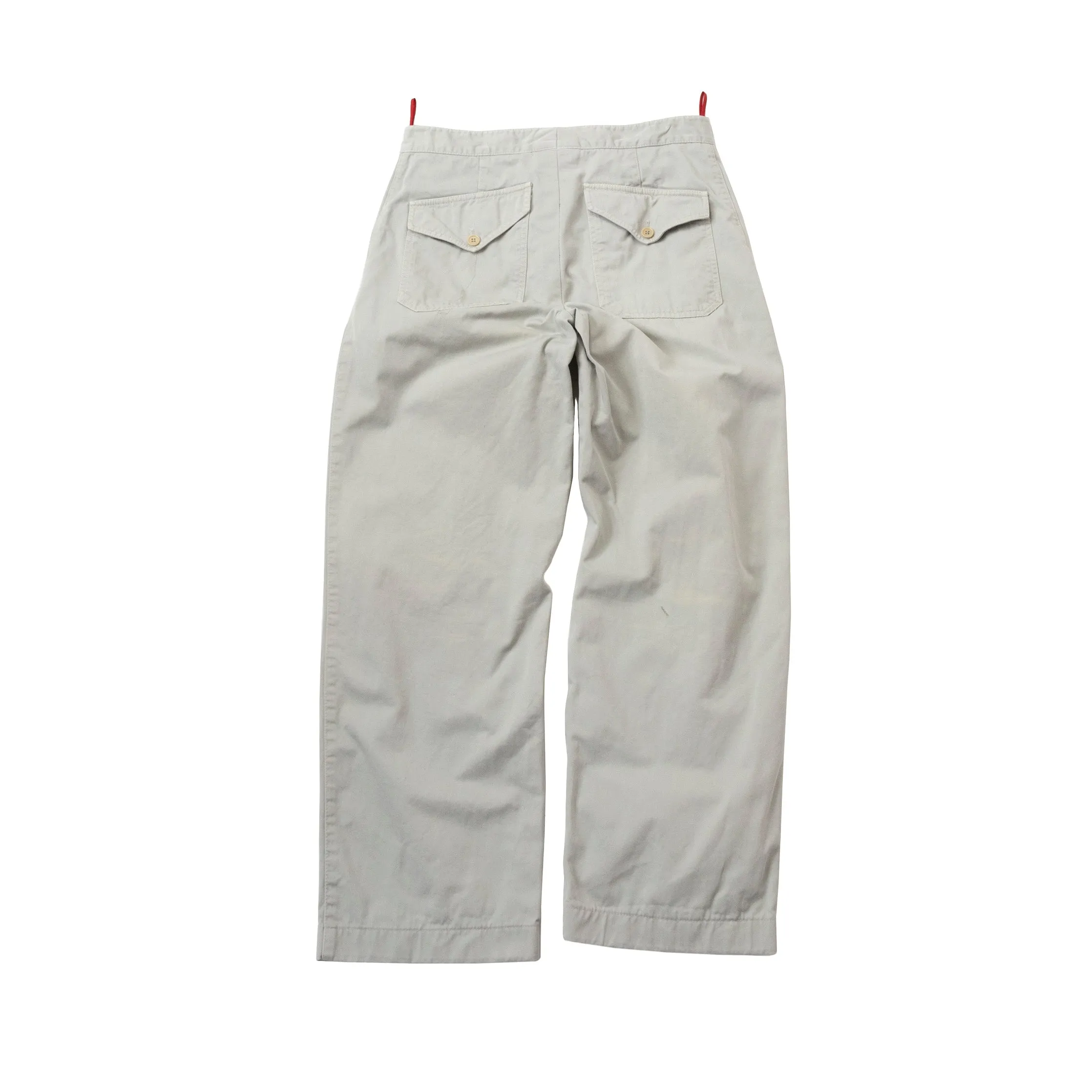 Prada Back Pocket Detail Cotton Trousers Light Grey