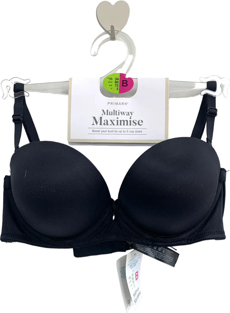 Primark Black Multiway Maximise Bra UK 34B