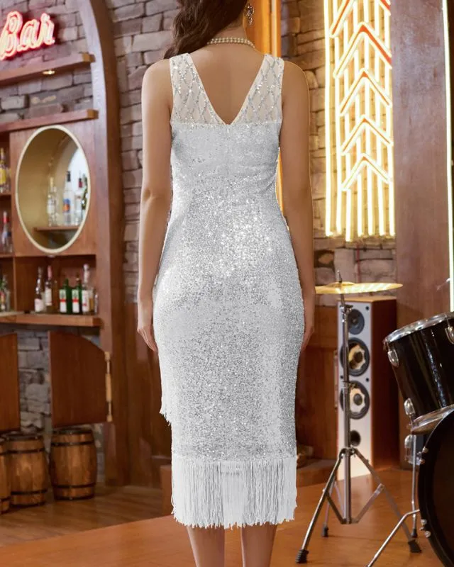 Sequin Dress Simple 1920s Flapper Cocktail Party Dresses