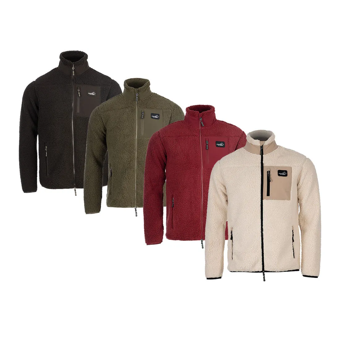 Sherpa Fleece Jacket for Men (Olive)