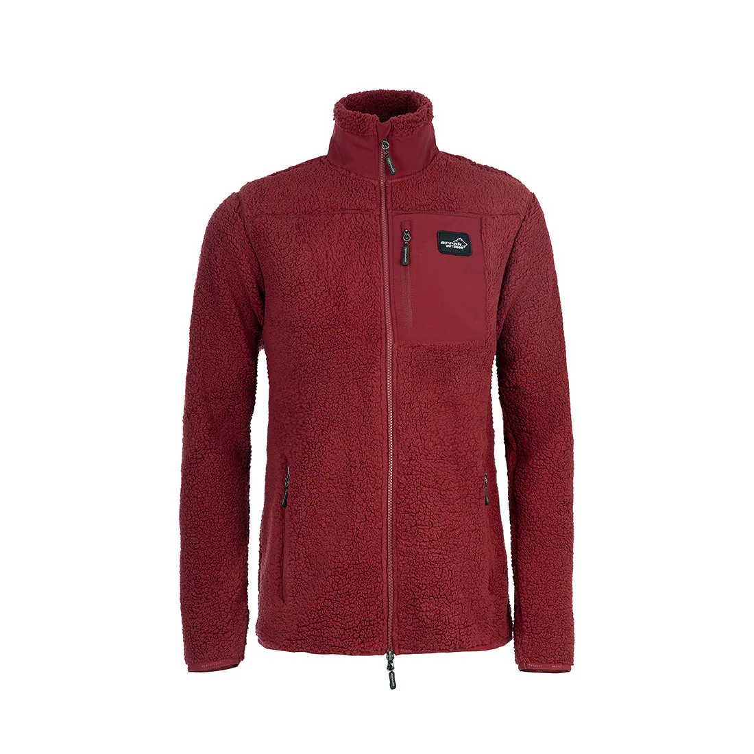 Sherpa Fleece Jacket for Women (Dark Red)