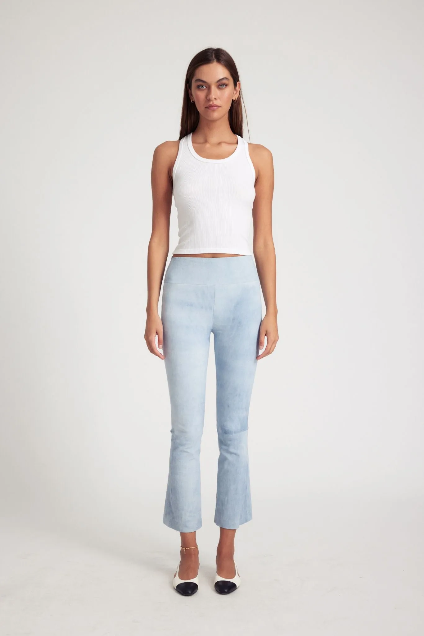 Sky Suede Ankle Flare Leggings