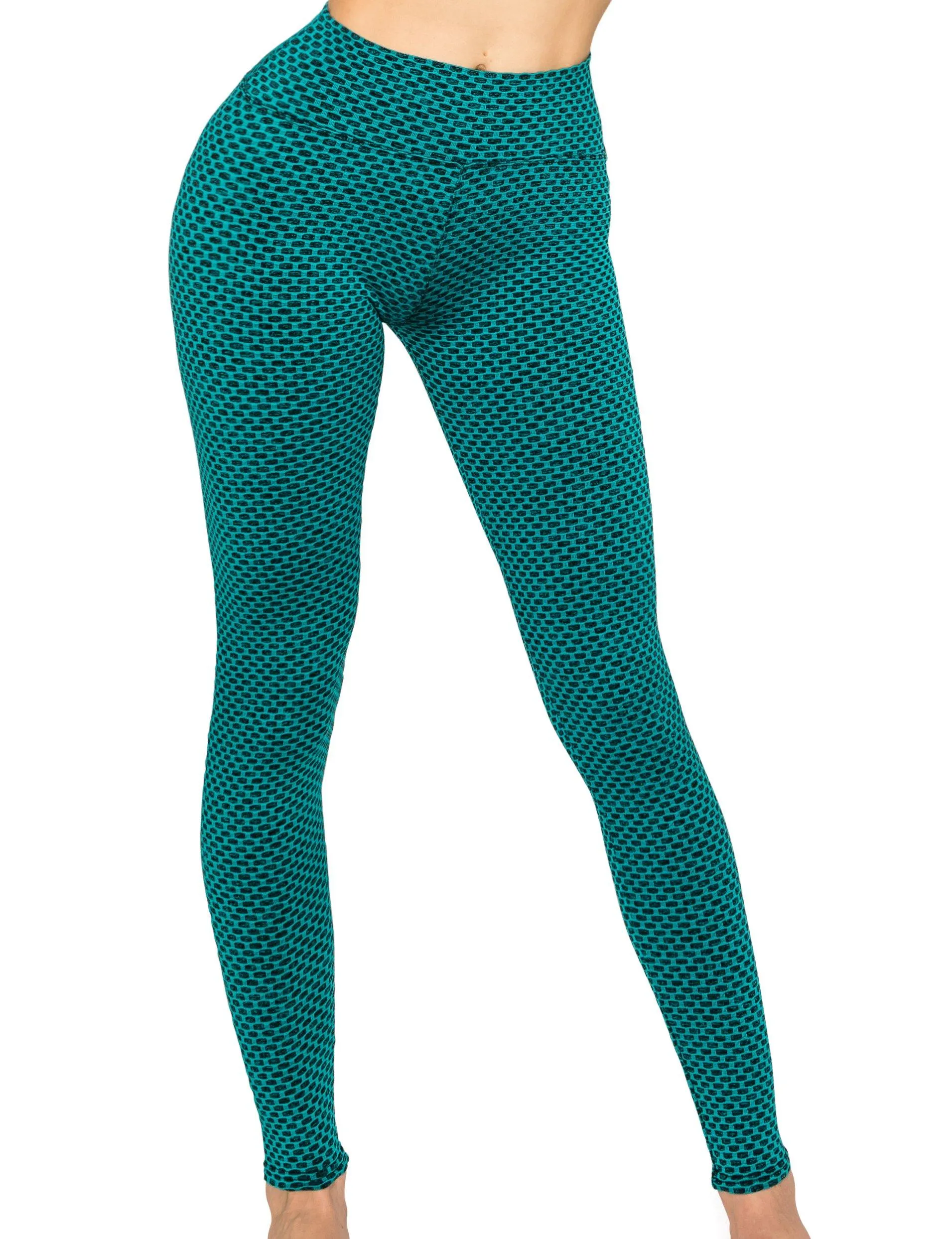 Textured 3D Booty Yoga Pants - High Waist Compression Butt Lift Checkered Pants