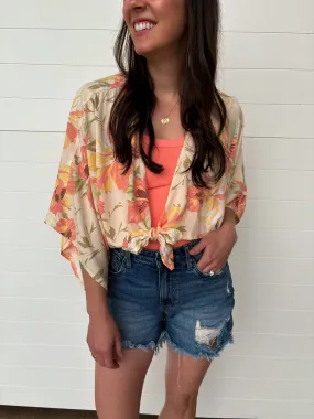 The Gemma Floral Cropped Kimono