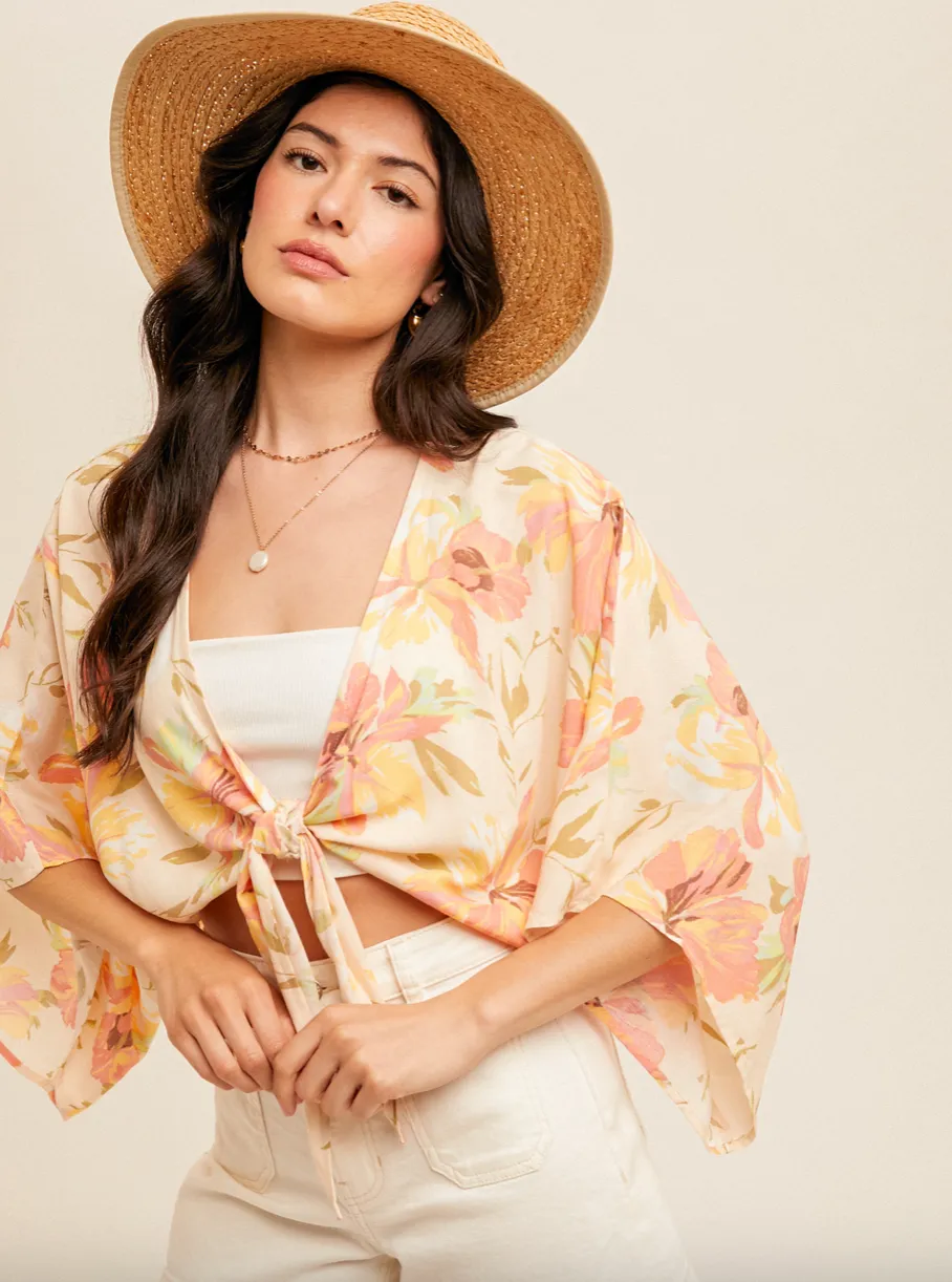 The Gemma Floral Cropped Kimono