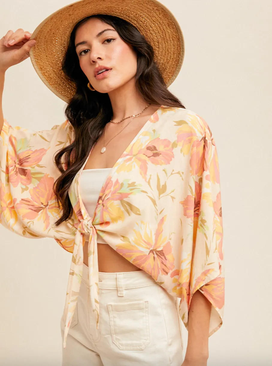 The Gemma Floral Cropped Kimono