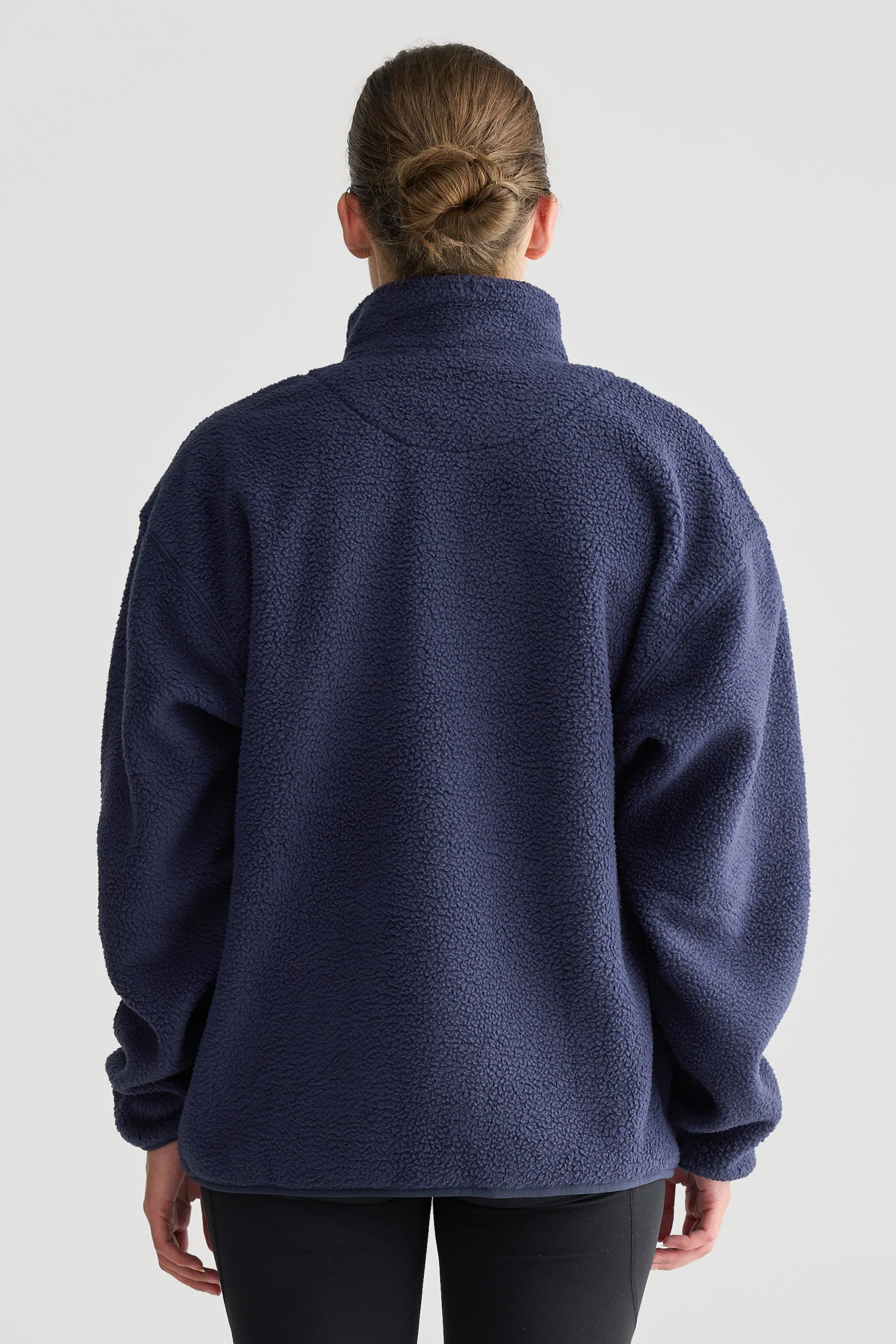 Unisex Sherpa Fleece Quarter Zip Navy