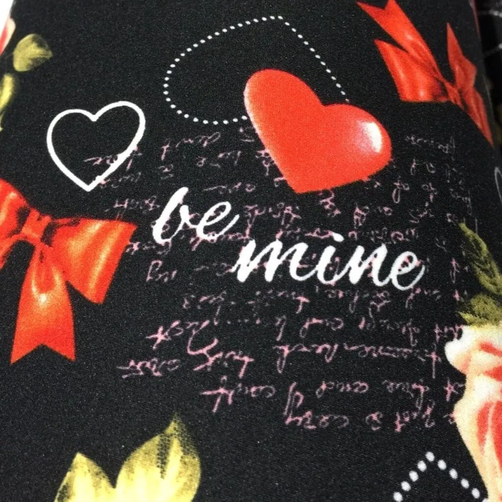 Womens Heart Love Be Mine Leggings Soft Yoga Pants Sizes  0-18